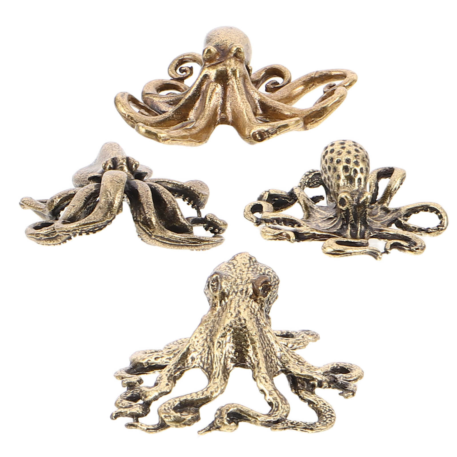 4Pcs Tiny Brass Octopus Sculpt - Marine Aquarium Europe 리뷰 및 가격